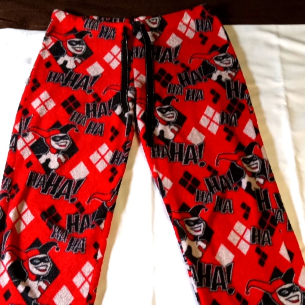 Harley Quinn Fleece Polyester Pajama Pants Batman Brand Size Medium
